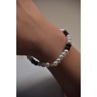 Bracelet Contraste Chic en perles noir et blanc élégant Bracelet Contraste Chic en perles noir et blanc élégant