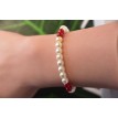 Bracelet Crispation d'amour en perles blanches et rouges Bracelet Crispation d'amour en perles blanches et rouges