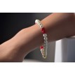 Bracelet Crispation d'amour en perles blanches et rouges Bracelet Crispation d'amour en perles blanches et rouges