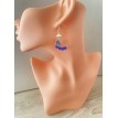Diamant des Mers – Boucles d’oreilles créoles en acier inoxydable argenté avec perles bleu profond Diamant des Mers – Boucles d’oreilles créoles en acier inoxydable argenté avec perles bleu profond