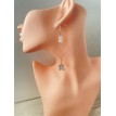 Diamant Givré – Boucles d’oreilles pendantes en acier inoxydable argenté 
