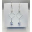 Diamant Givré – Boucles d’oreilles pendantes en acier inoxydable argenté 