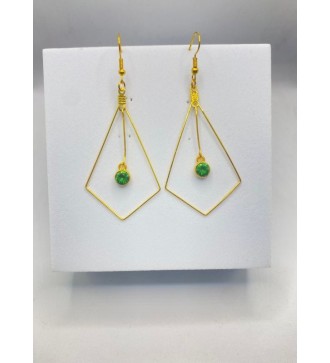Boucles d'oreilles pendantes géométriques en acier or
