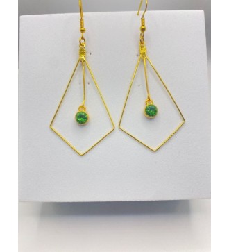 Boucles d'oreilles pendantes géométriques en acier or