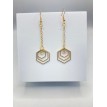 Éclat de Souvenir – Boucles d’oreilles pendantes géométriques en acier inoxydable plaqué or 24K 