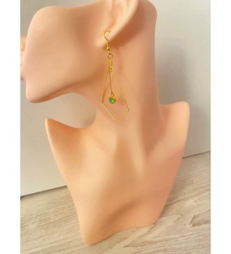 Boucles d'oreilles pendantes géométriques en acier or