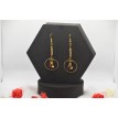 Éclat de Rouge – Boucles créoles en acier inoxydable plaqué or 24K avec perles dorées Éclat de Rouge – Boucles créoles en acier inoxydable plaqué or 24K avec perles dorées
