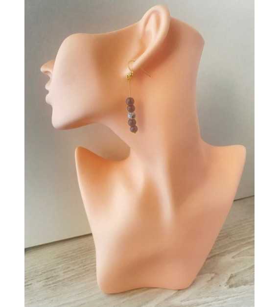 Charme Enigmatique – Boucles pendantes perles acier inoxydable
