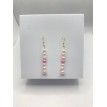 Tige Colorée – Boucles pendantes perles rose pâle et violette en acier inoxydable doré