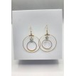 Lune Noir – Boucles d’oreilles créoles plaqué or 24 K avec perle noire tachetée et pendentif anneau Lune Noir – Boucles d’oreilles créoles plaqué or 24 K avec perle noire tachetée et pendentif anneau