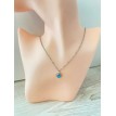 coeur Bleu – Collier argenté avec pendentif cœur et pierre turquoise éclatante  coeur Bleu – Collier argenté avec pendentif cœur et pierre turquoise éclatante