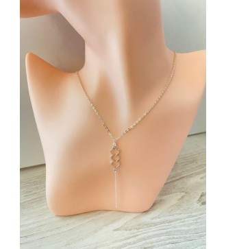 Collier argenté trio de cœurs en acier inoxydable - Elégant