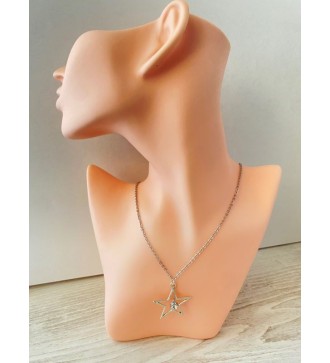 Collier étoile argenté en acier inoxydable - Elégant