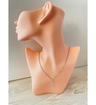 Collier coeur en cascade argenté - Elégance intemporelle