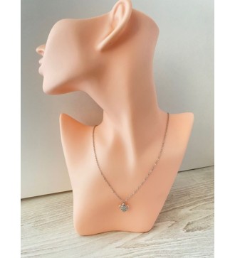 Collier argenté double cœur " Fait main avec amour " élégant