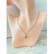 Éclat Argent – Collier en argent 925 avec pendentif fleur et pierre verte élégante Éclat Argent – Collier en argent 925 avec pendentif fleur et pierre verte élégante