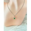 Éclat Argent – Collier en argent 925 avec pendentif fleur et pierre verte élégante Éclat Argent – Collier en argent 925 avec pendentif fleur et pierre verte élégante