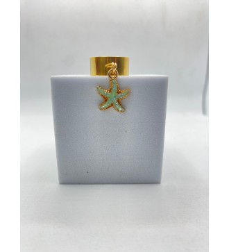 Bague ajustable or avec pendentif étoile de mer doré