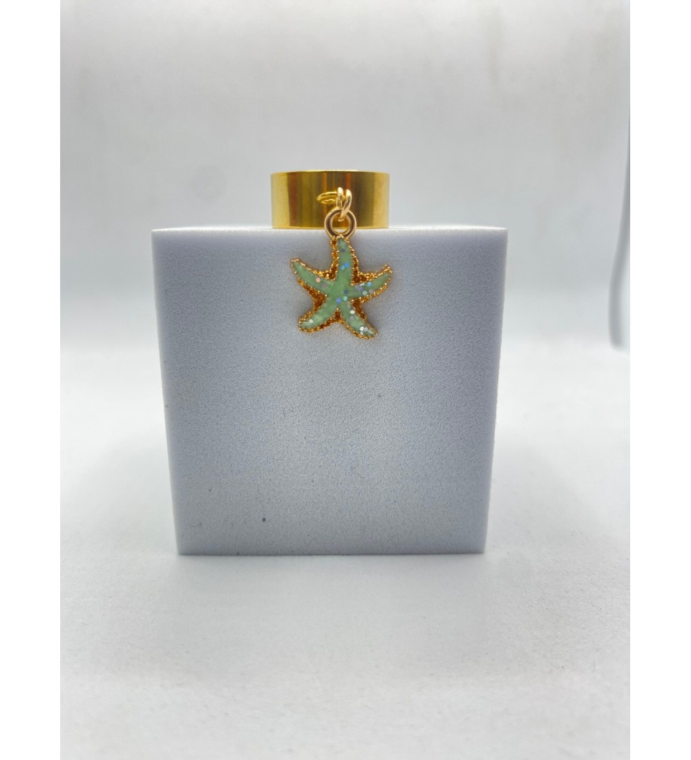 Bague ajustable or avec pendentif étoile de mer doré