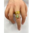 Etoile Verte – Bague ajustable en acier inoxydable plaqué or 24 K avec pendentif  Etoile Verte – Bague ajustable en acier inoxydable plaqué or 24 K avec pendentif
