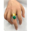 Coquillage Marin – Bague ajustable en acier inoxydable plaqué or 24 K avec pendentif Coquillage Marin – Bague ajustable en acier inoxydable plaqué or 24 K avec pendentif