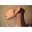 Élégance Enchanté – Boucles d’oreilles pendantes en acier inoxydable plaqué or 24K avec perle dorée 
