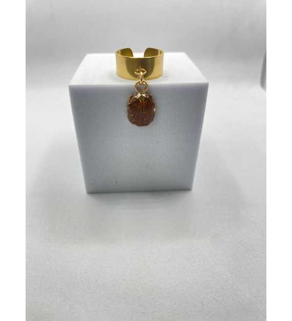 Bijou Coquillage Chic – Bague artisanal en Or 24K, style marin raffiné
