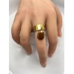 Coquillage Chic – Bague ajustable avec pendentif coquillage doré pailleté l  Coquillage Chic – Bague ajustable avec pendentif coquillage doré pailleté l
