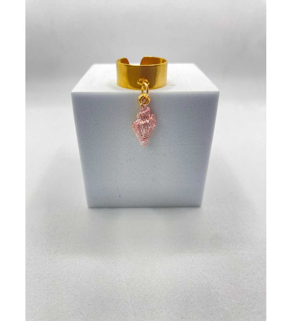 Bijou Bigorneau – Bague artisanal en Or 24K avec motif coquillage