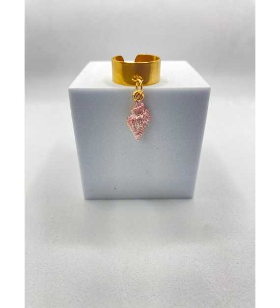 Bijou Bigorneau – Bague artisanal en Or 24K avec motif coquillage