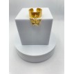 Papillon Volant – Bague ajustable en acier inoxydable plaqué or 24 K avec pendentif  Papillon Volant – Bague ajustable en acier inoxydable plaqué or 24 K avec pendentif