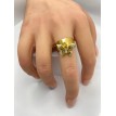 Papillon Volant – Bague ajustable en acier inoxydable plaqué or 24 K avec pendentif  Papillon Volant – Bague ajustable en acier inoxydable plaqué or 24 K avec pendentif