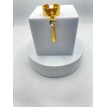 Finesse – Bague ajustable plaqué or 24 K avec pendentif tige dorée et pierre scintillante Finesse – Bague ajustable plaqué or 24 K avec pendentif tige dorée et pierre scintillante