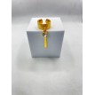 Finesse – Bague ajustable plaqué or 24 K avec pendentif tige dorée et pierre scintillante Finesse – Bague ajustable plaqué or 24 K avec pendentif tige dorée et pierre scintillante