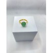 Bague quartz Vert – Bague ajustable en quartz vert et acier inoxydable doré Bague quartz Vert – Bague ajustable en quartz vert et acier inoxydable doré