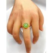 Bague quartz Vert – Bague ajustable en quartz vert et acier inoxydable doré Bague quartz Vert – Bague ajustable en quartz vert et acier inoxydable doré