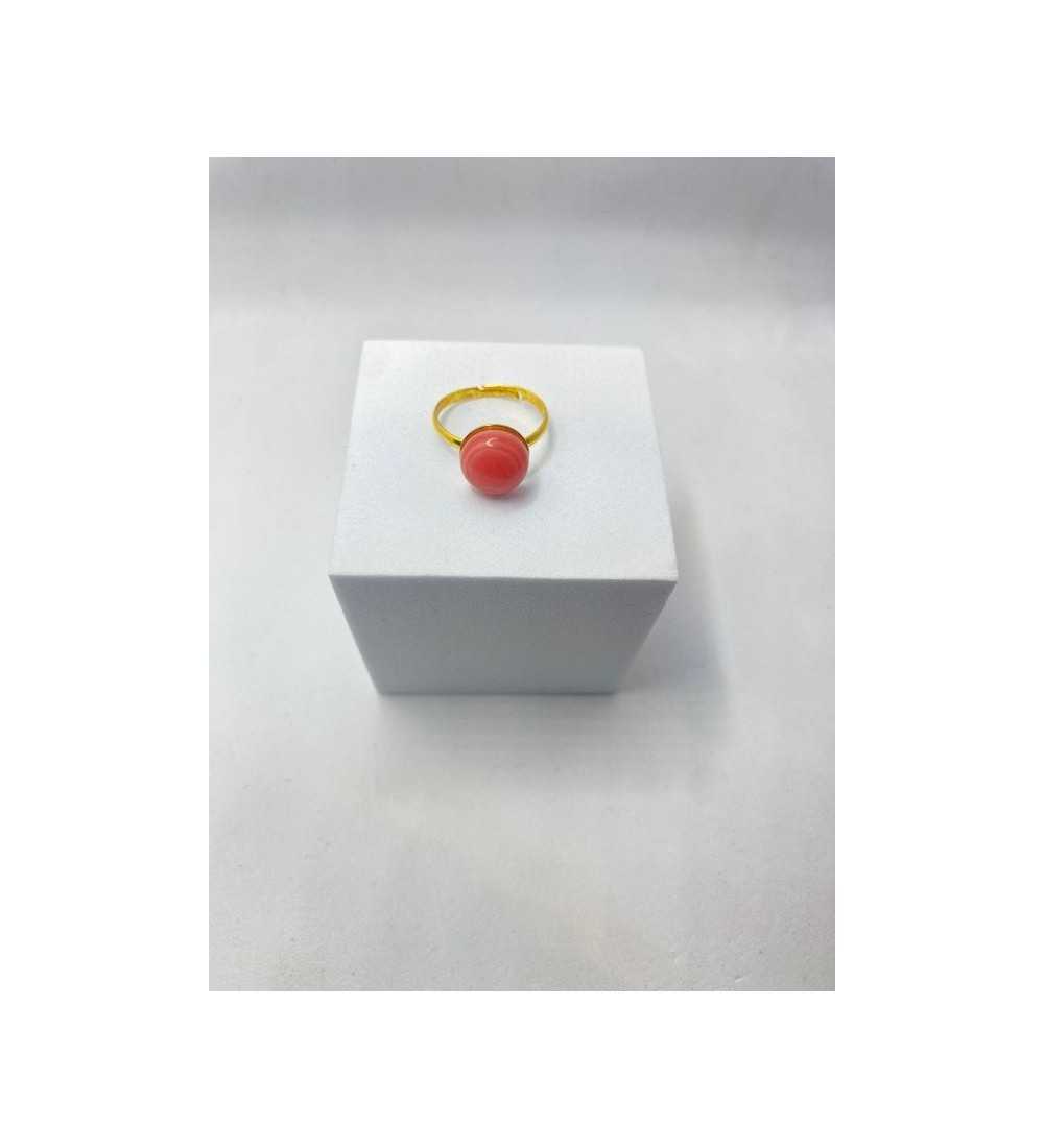 Pomme d'amour –Bague ajustable rose spirale acier inoxydable doré