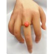 Pomme d'amour – Bague ajustable quartz rose spirale et acier inoxydable doré Pomme d'amour – Bague ajustable quartz rose spirale et acier inoxydable doré