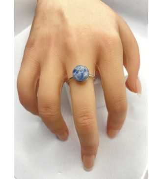 Bague Fantaisie – Bague ajustable bleu spirale acier inoxydable