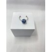 Bague Fantaisie – Bague ajustable quartz bleu spirale et acier inoxydable argent Bague Fantaisie – Bague ajustable quartz bleu spirale et acier inoxydable argent