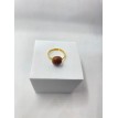 Bague Solaire – Bague ajustable quartz marron pailleté et acier inoxydable doré