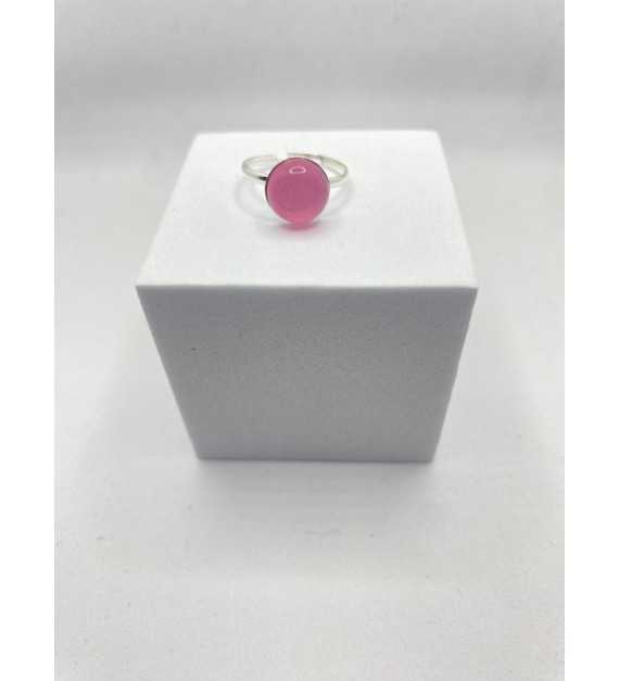 Girl Pink – Bague ajustable quartz rose en acier inoxydable