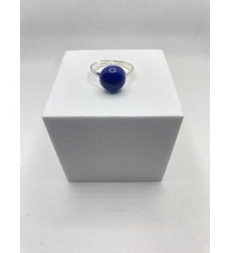 Bague ajustable argent avec pendentif quartz bleu