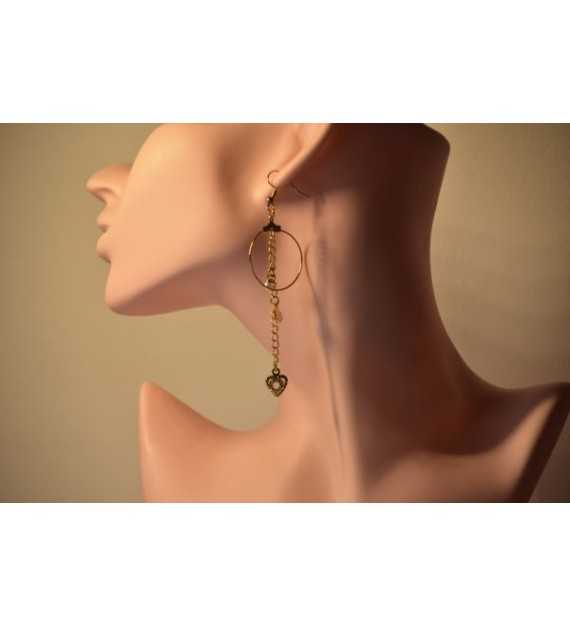 Éclat de Mystère – Boucles d’oreilles créoles en plaqué or 24K 