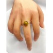 .Bague des Bois – Bague ajustable quartz marron strié et acier inoxydable argent .Bague des Bois – Bague ajustable quartz marron strié et acier inoxydable argent