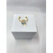 L'élégance – Bague ajustable quartz transparent et acier inoxydable doré L'élégance – Bague ajustable quartz transparent et acier inoxydable doré