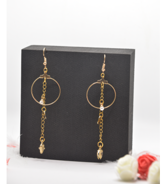 Boucles d'oreilles or : Créole cœur et perle élégante