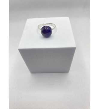 Bague Couleur du Cassis en quartz violine – Argent 925 ajustable