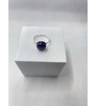 Bague Couleur du Cassis en quartz violine – Argent 925 ajustable