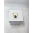 Café Caramel – Bague ajustable quartz caramel en acier inoxydable doré